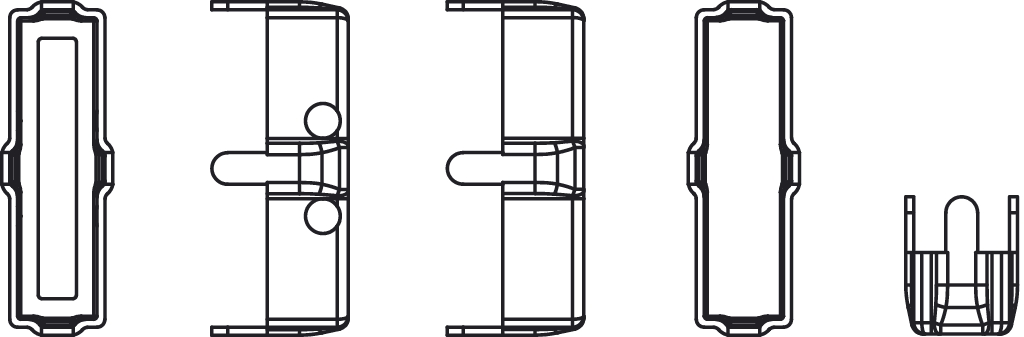Swarovski 4500/S - Thin Rectangle (Baguette) Fancy Stone Setting Line Drawing